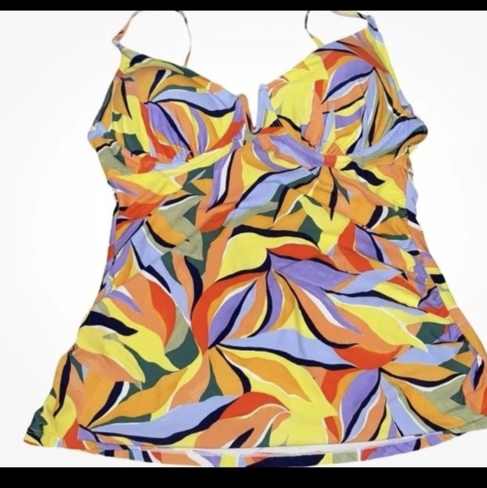 Anne Cole Colorful Abstract Women's Tankini Size M NWT